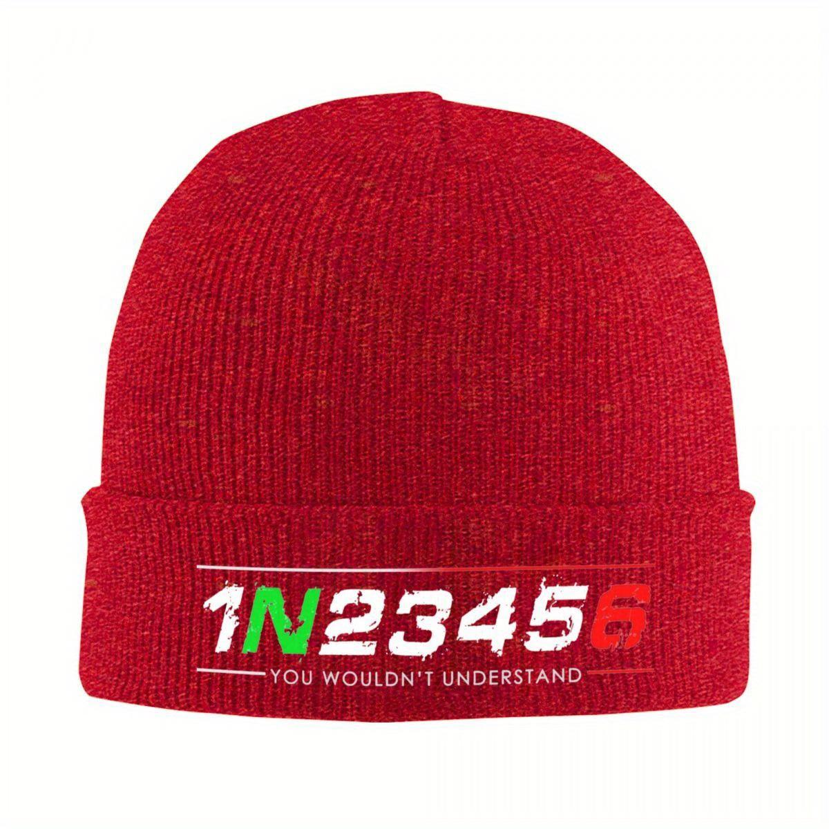 1N23456 Motorcycle Knitted Hat Beanies Autumn Winter Hats Warm New Cap for Unisex Women