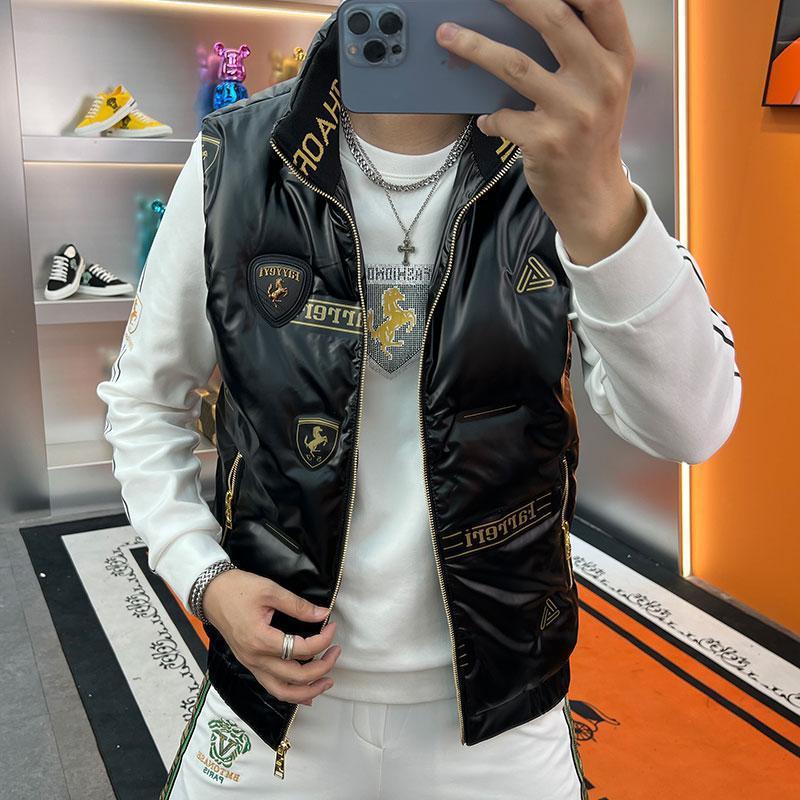 European Trendy Men's High-End White Duck Down Vest - Fashionable, Versatile, and Warm Jacket