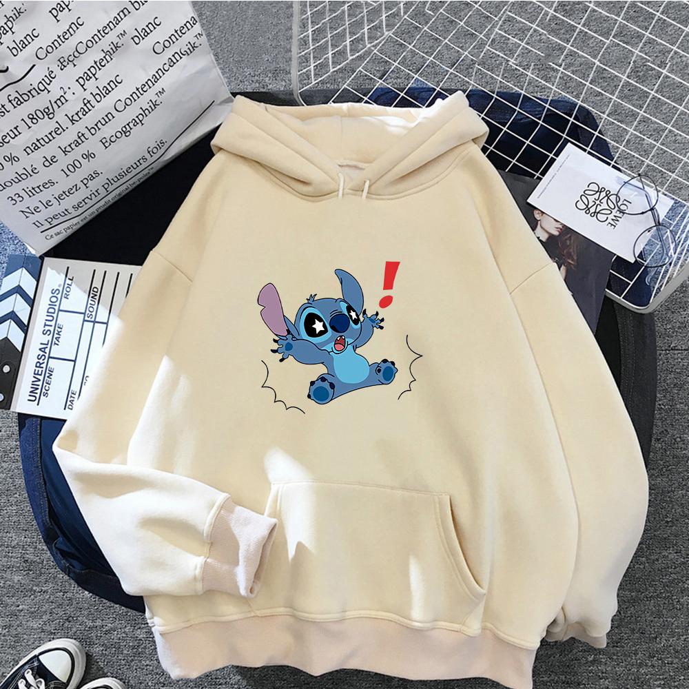 Kluci Holky Disney Stitch Angel Kreslený Zábavný Potisk Podzim a Zima Top s Dlouhým Rukávem Dětská Ležérní Pohodlná Měkká Mikina s Kapucí