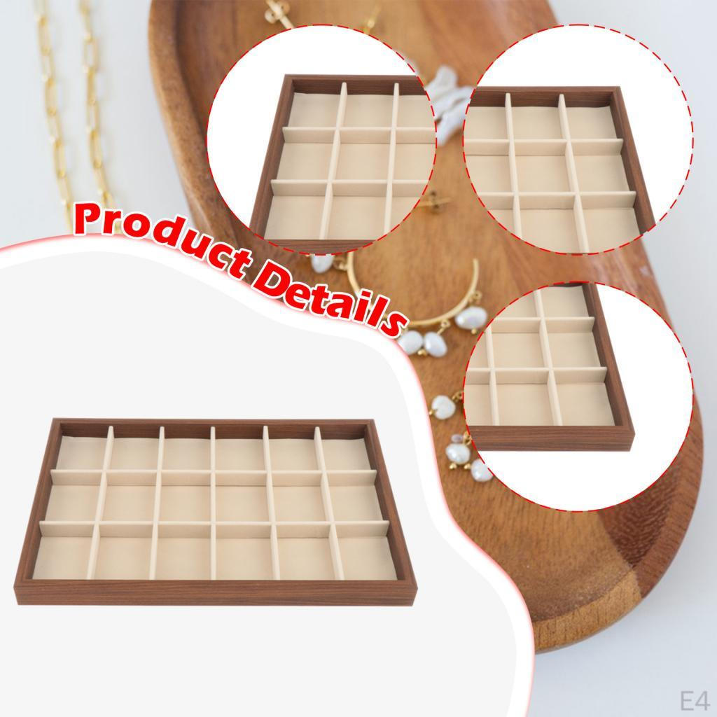 13.7 X 9.4 Inch Wooden Jewelry Organizer Tray for Dresser, Desk, Multi-Functional Storage Tray,