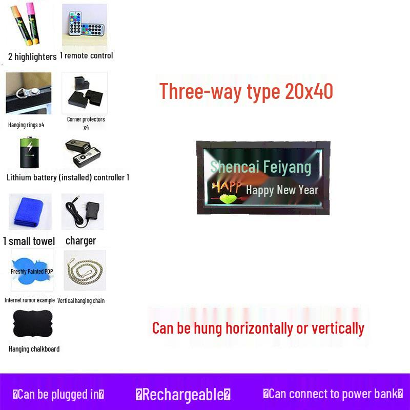 LED Blackboard Stall Display Sign - Luminous Advertising Menu Board