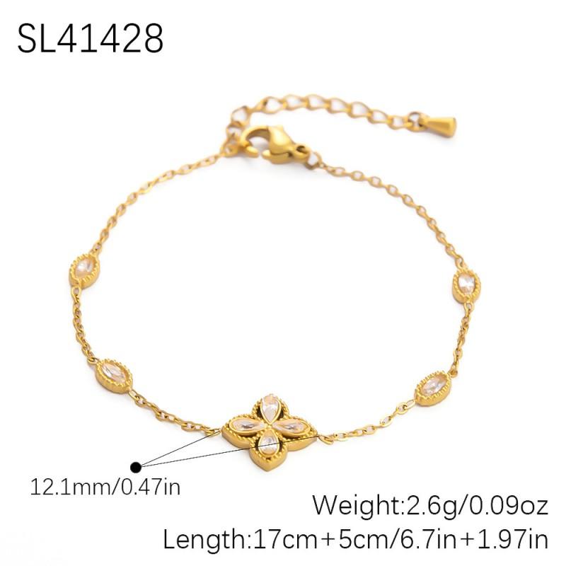 Stainless Steel Four Leaf Clover Necklace Earring Set Women Lightweight Hypoallergenic Jewelry Elegant Minimalist