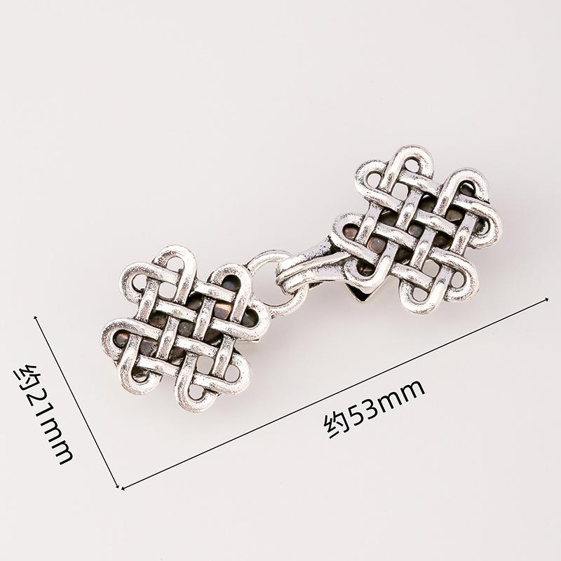 Hollow Metal Clasp for Qipao/Hanfu Collar, Frog Button for Coats & Scarves