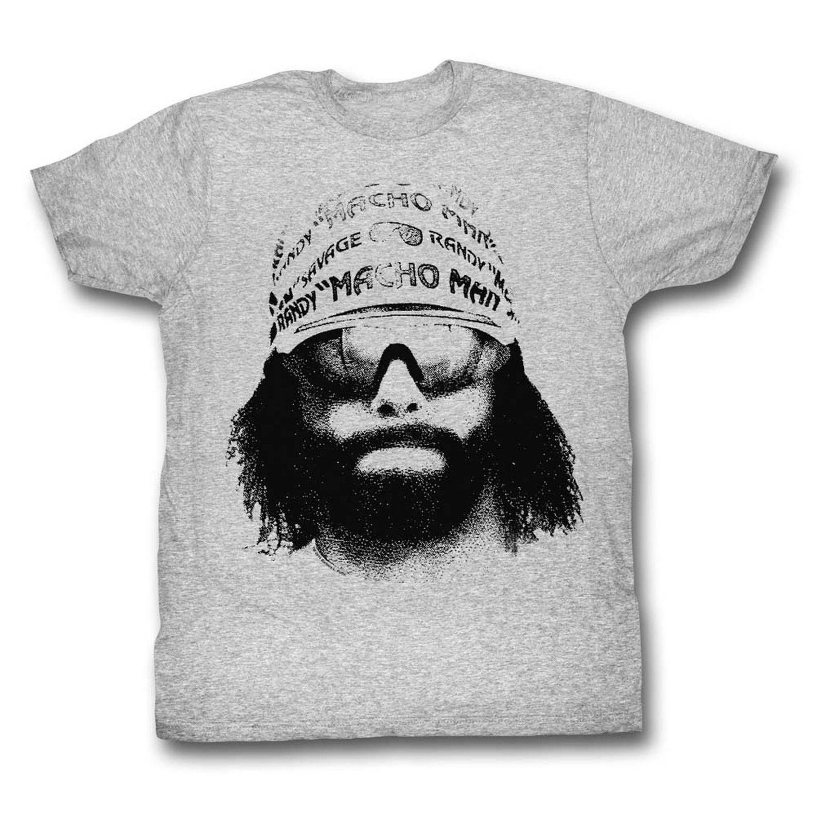 Macho Man Face Gray Heather Adult T-Shirt 3XL