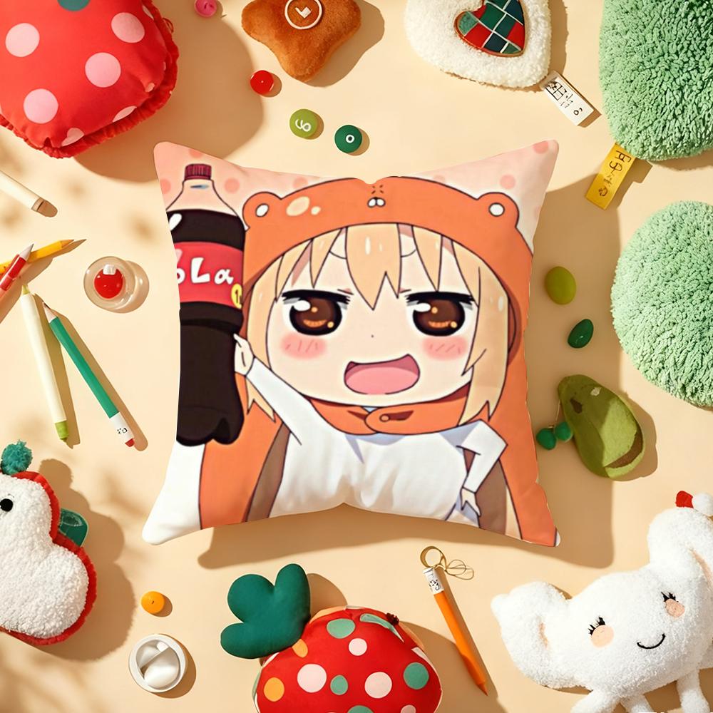 Doma UUmaru Anime Cushion Cover Plush Fabric Soft DoubleSided Printed Sofa Warm Winter Home Gift Pillow Cover