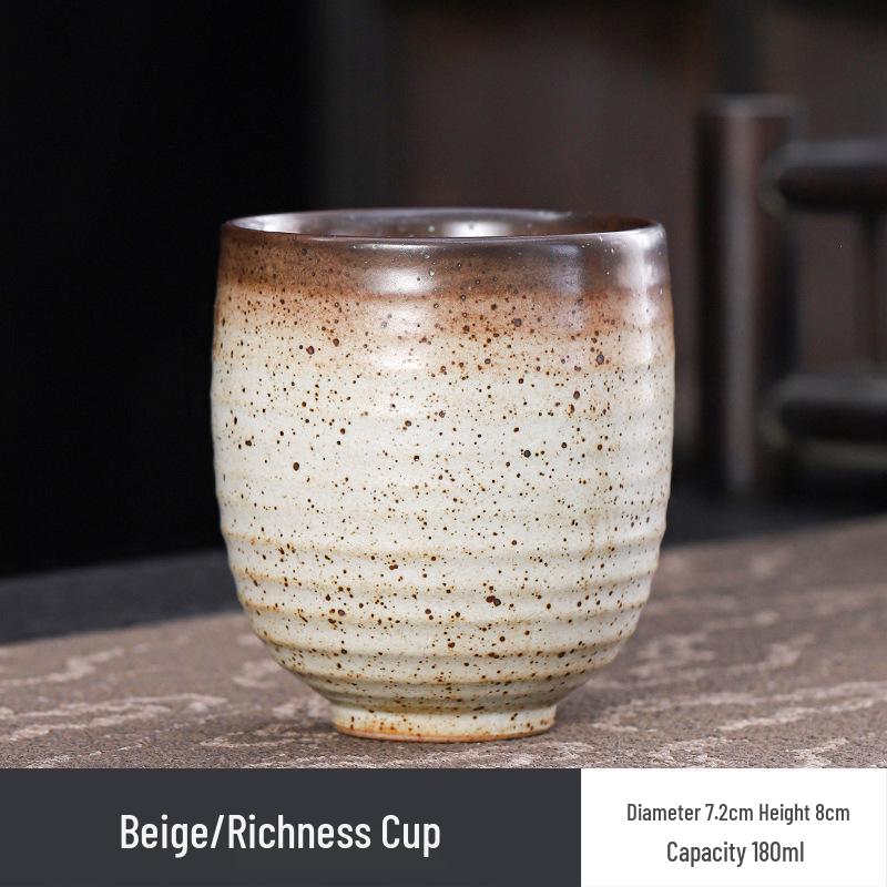 Hearthside Ceramic Japanese Tea Tasting Cup - Retro Coarse Pottery Gongfu Style