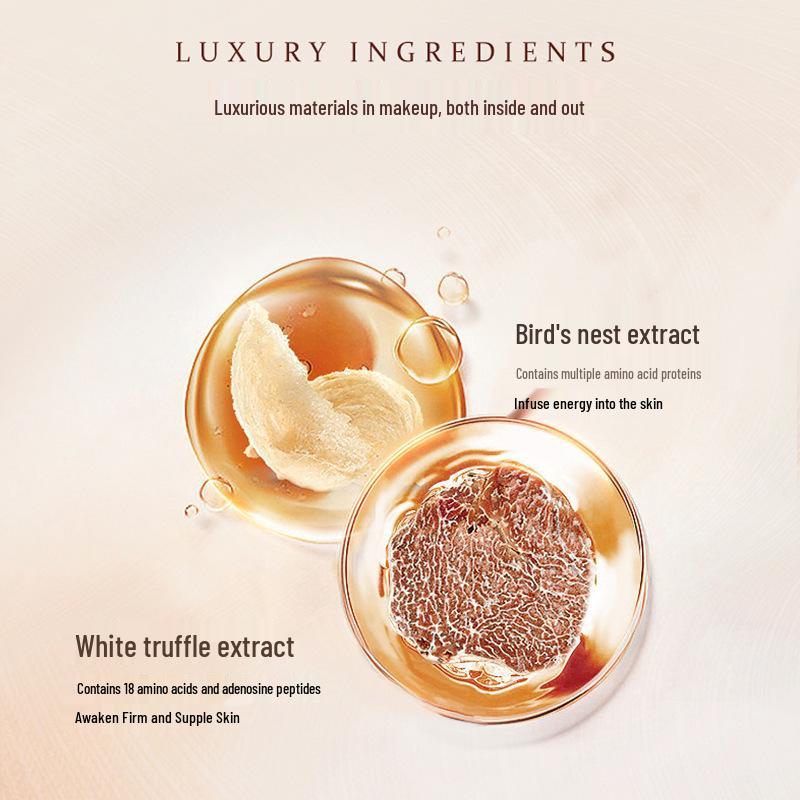 Meixi'er Luxury Gold Bird's Nest Truffle Cushion CC Cream with Refill - Moisturizing & Concealing.