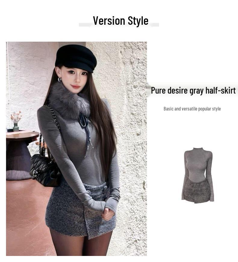 "Ghost Horse Girl" Korean A-line Multi-Button Slimming Skort