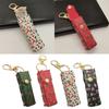 Lipstick Keychain Holder PU Leather Lipstick Bag Earphone Pouch Chapstick Pendant for Women Travel Keys Backpack Decor