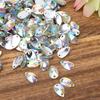 200 Pcs   Bd Acrylic Resin Drip Sewing Rhinestone Buttons 7x12mm Shoe Decoration less thanbr(  Coloured )