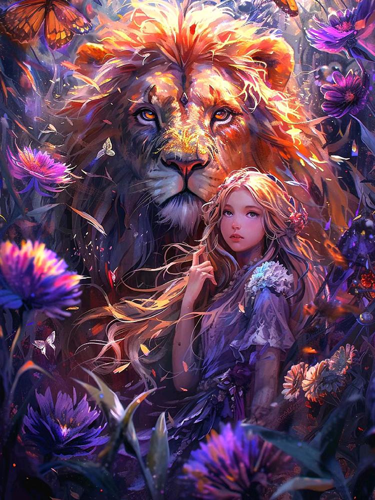 

Тигр и женщина вышивка крестом алмазная картина 5D полный квадрат круглая алмазная мозаика сделай сам животное и портрет художественная картина Full Round 20x30CM