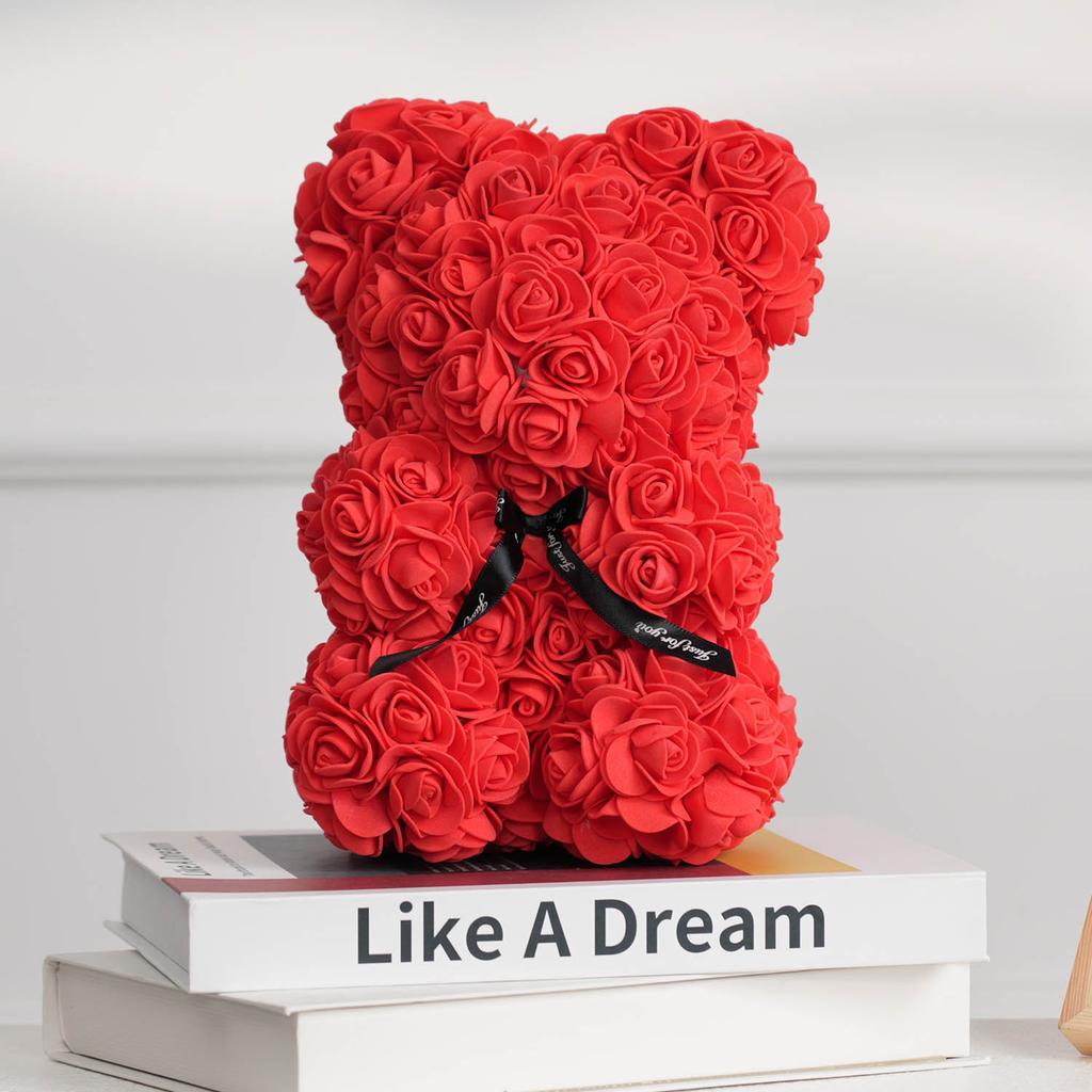 1PC Artificial Flower Eternal Rose Teddy Bear Mother's Day Birthday Valentine's Day Anniversary Gift Home Decoration
