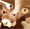 KY LEE Metal LED Silver Ball Lamp 8W Filament LED Bulb Energy Saving High Color Rendering G80 110V 2700K Warm White E26 Base Half Chrome Bulb 6-Pack