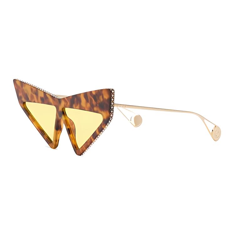 Gucci Mask Shape Design Irregular Sunglasses Women sunglasses Tortoise GG0430S-003 Dust Bag+Eyeglass Case (Random Color)