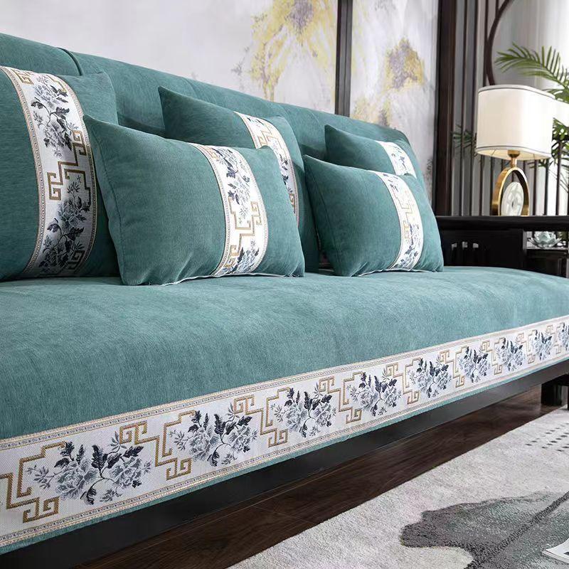 New Chinese Style Chenille Sofa Covers All-season Living Room Solid Wood Sofa Cushion Antislip Couch Cover Sofa Towel Home Decor