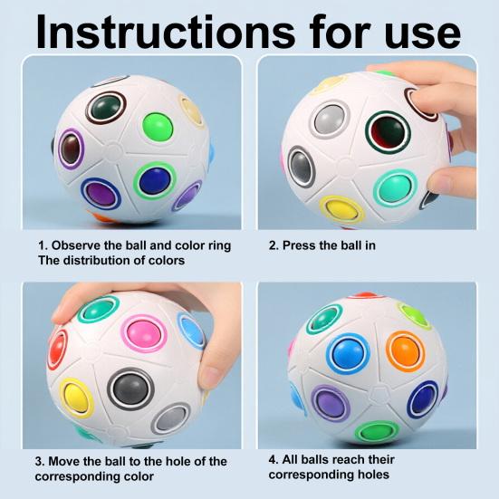 Cube Toy Stress Relief Puzzle Ball Rainbow Color Matching Cube Toy Develops Concentration Logical Thinking Intelligence Puzzle Toy