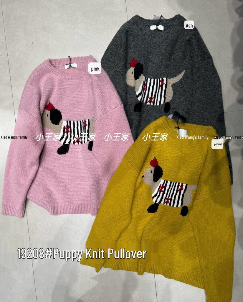 Xiao Wang's 19208 Winter Korean Loose Plus Size Casual Round Neck Knit Sweater