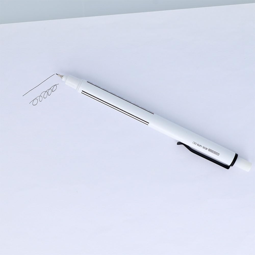 Stationery Automatic Mechanical Matte S4485149 Sun-Star Lead-Adjusting Pencil, Nok-Free Metal, White,
