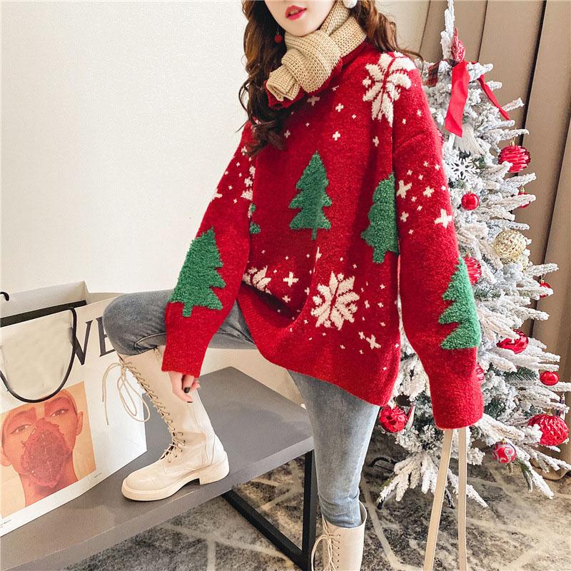 Pullover Damen Locker Oberbekleidung Herbst und Winter Tide Marke Neu Damen und Herren Allround-Casual Lazy Strickpullover