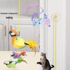 Little Bird Sounding Bite-Resistant Cat Toy with Feather Teaser for Self-Play and Boredom Relief