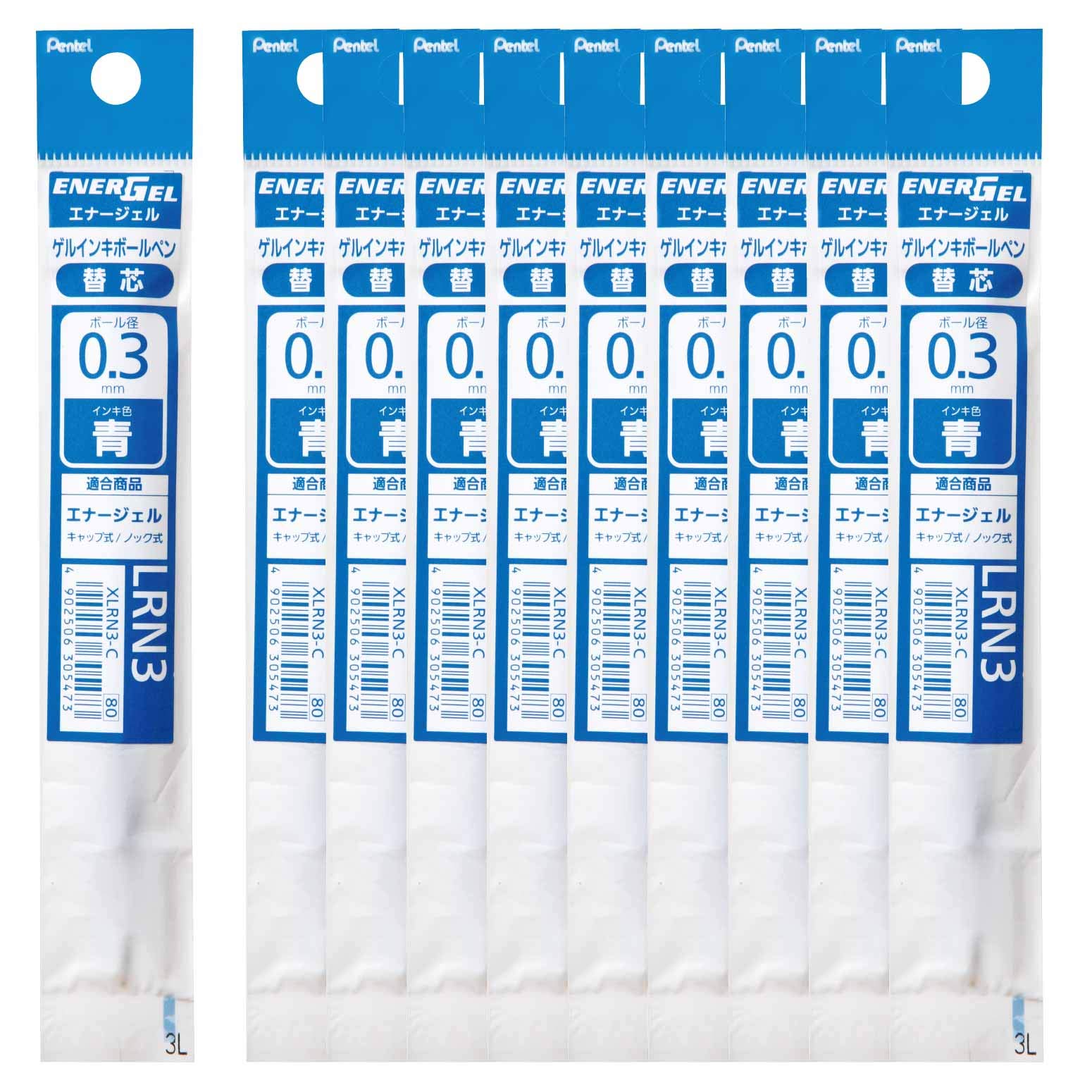 

Pentel Ballpoint Pen Refills Energel Blue 10pcs 0.3mm XLRN3-C