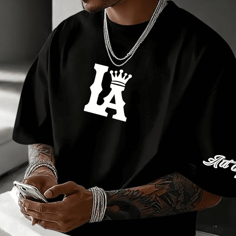 LA Crown Logo T-Shirt,Soft Breathable & Fade-Resistant, Classic Fit for Daily Casual Wear
