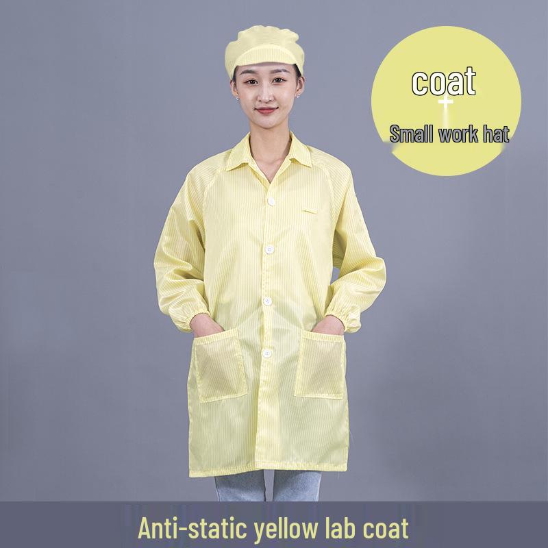 Unisex Striped Antistatic Lab Coat for Dust-Free and Static Protection