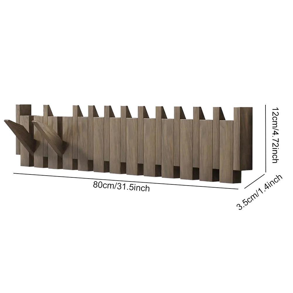 Wall-Mounted Coat Rack Rail Hook with 12 Hooks Modern pace-Saving Storage Organizer Art Hook for Hanging Keys/Hats/Robe&Towels