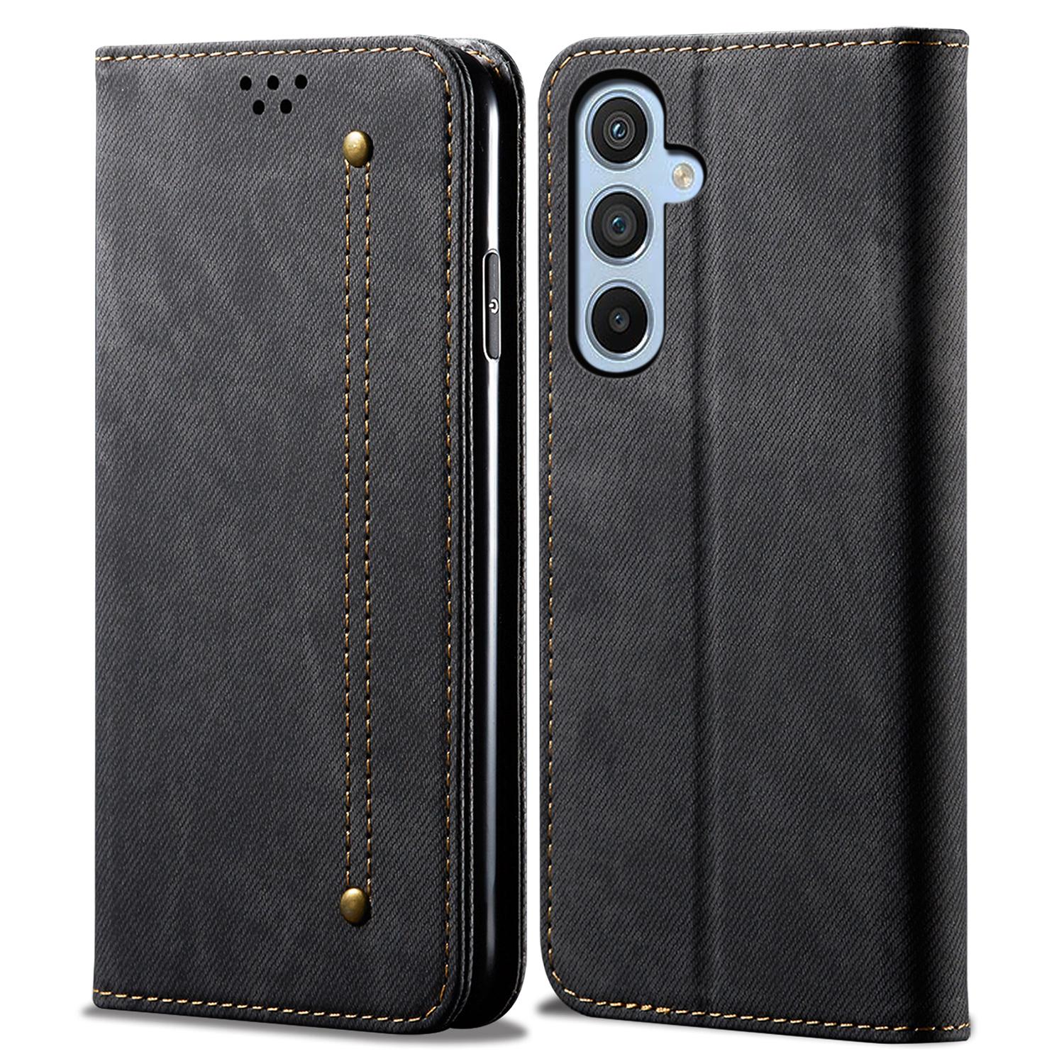 

For Samsung Galaxy A05s 4G Case Shockproof Corners Leather Mobile Phone Shell Wallet Black