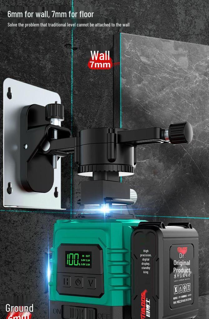 12-Line Green Infrared Laser Level: Wall-Mounted, Floor, Outdoor Automatic Leveling Tool