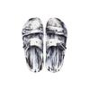 Crocs Classic Clog Marble Pattern Slip-On Sandals Unisex Footwear White Black 207701-103