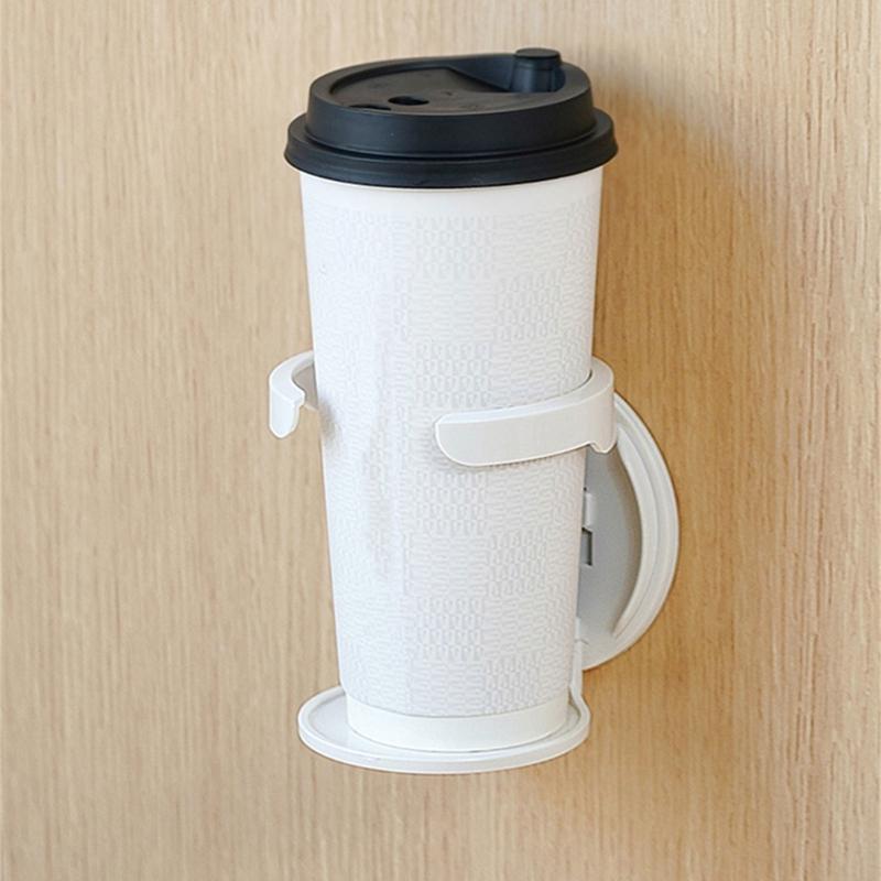 Portable Purpose Cup Holder Adhesive Mount Design For Car Office Home Strong ABS Construction Space Saving Organizer