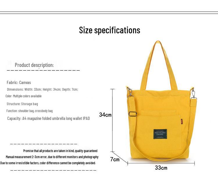 Canvas Women's 2026 Casual Shoulder Bag - Simple, Stylish Crossbody Handbag for Students