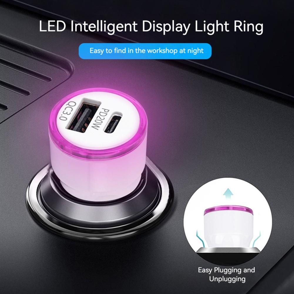 12-24V USB Type C Car Charger Universal 20W Fast Car Phone Charger Cigarette Lighter Adapter Socket for iPhone for Samsung