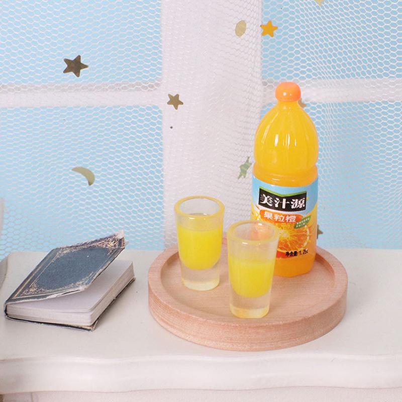 1Set 1/12 Doll House Miniature Resin Vodka Bottle Wine Glass Set Simulation Drink Model Toy Mini Decoration Dollhouse Accessorie