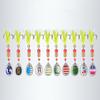 10Pcs 7.5CM/3G Spinner Blade Lure with Hook Feather Hard Metal Spinnerbait Rotating Sequin Lure Saltwater Freshwater Walleye Bass Fishing Accessories
