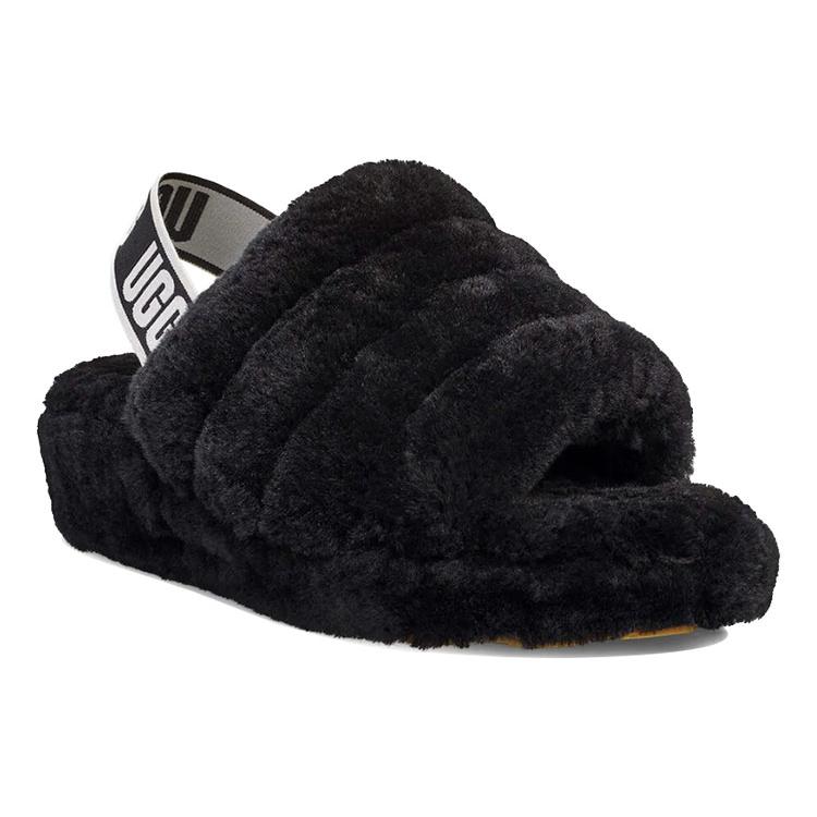 New UGG FLUFF YEAH Slide Women's 1095119-BLK