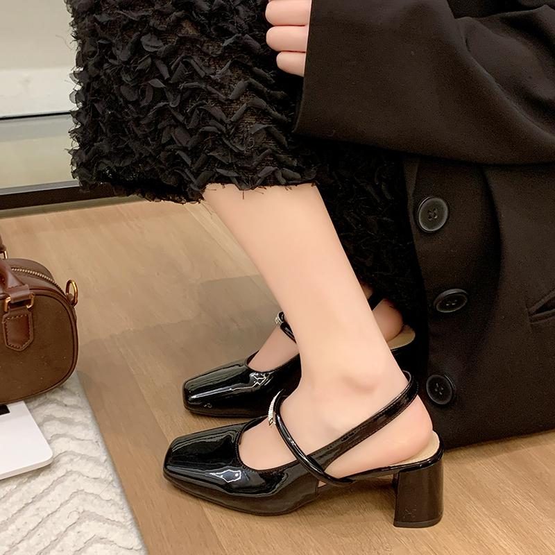 Fashion 2025 New Women's Mary Janes Shoes High Quality Leather Shoes for Women Square Toe Shallow Buckle Strap Women's Shoes Sandalias