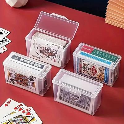 1/3/4 stuks Speelkaarten doosje, Transparante kaartenhouder, Twee pokerafbeeldingen kunnen worden geplaatst (GEEN Kaarten) Kerstmis, Halloween, Thanksgiving-cadeau