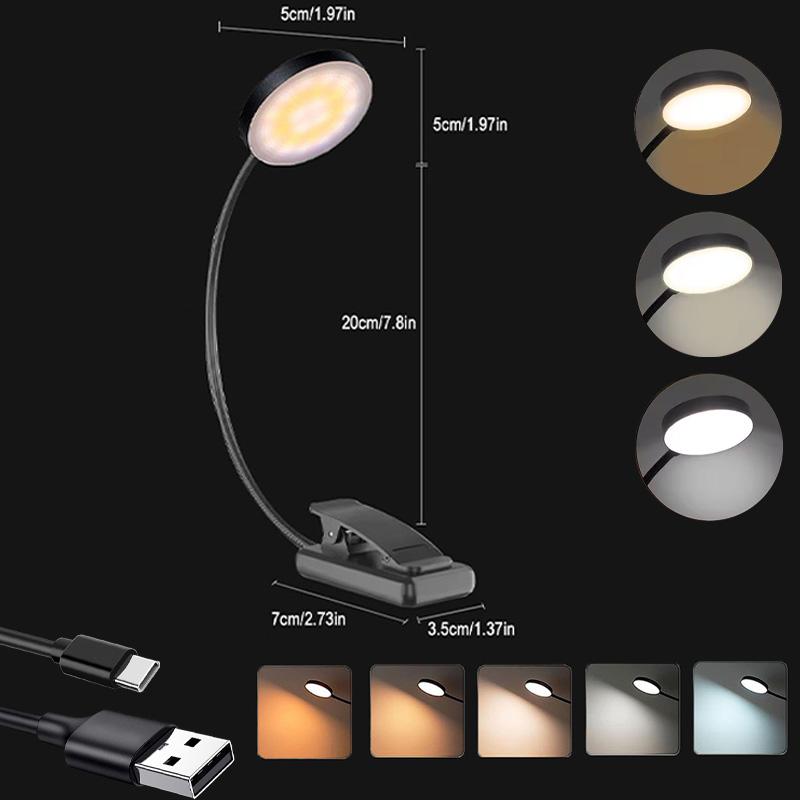 

Светодиодная лампа для чтения книг 12/31 светодиод с зажимом, USB-штекер, диммирование 5 В, ночник для учебы, чтения, спальни, лампа для чтения книг 1PCS