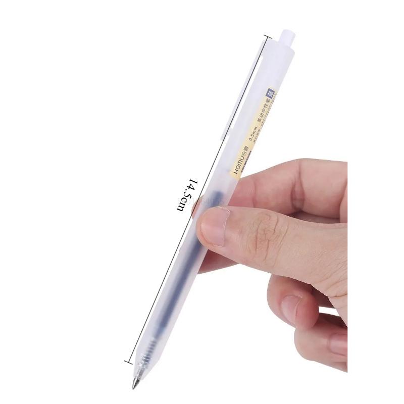 Press The Neutral Pen Matte White Pen 0.5mm Student Exam Question Brush Pen Transparent Ins Style High Value Ballpoint Pen