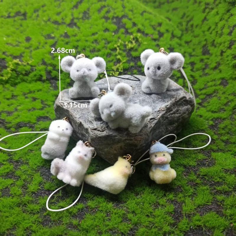 Niedlicher 3D Plüsch Harz Halskettenanhänger Mini Puppe Handy Anhänger DIY Schmuckzubehör
