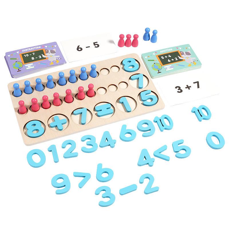 Numerical Wooden Addition And Subtraction Mathematical Operation Board Toy Kid
