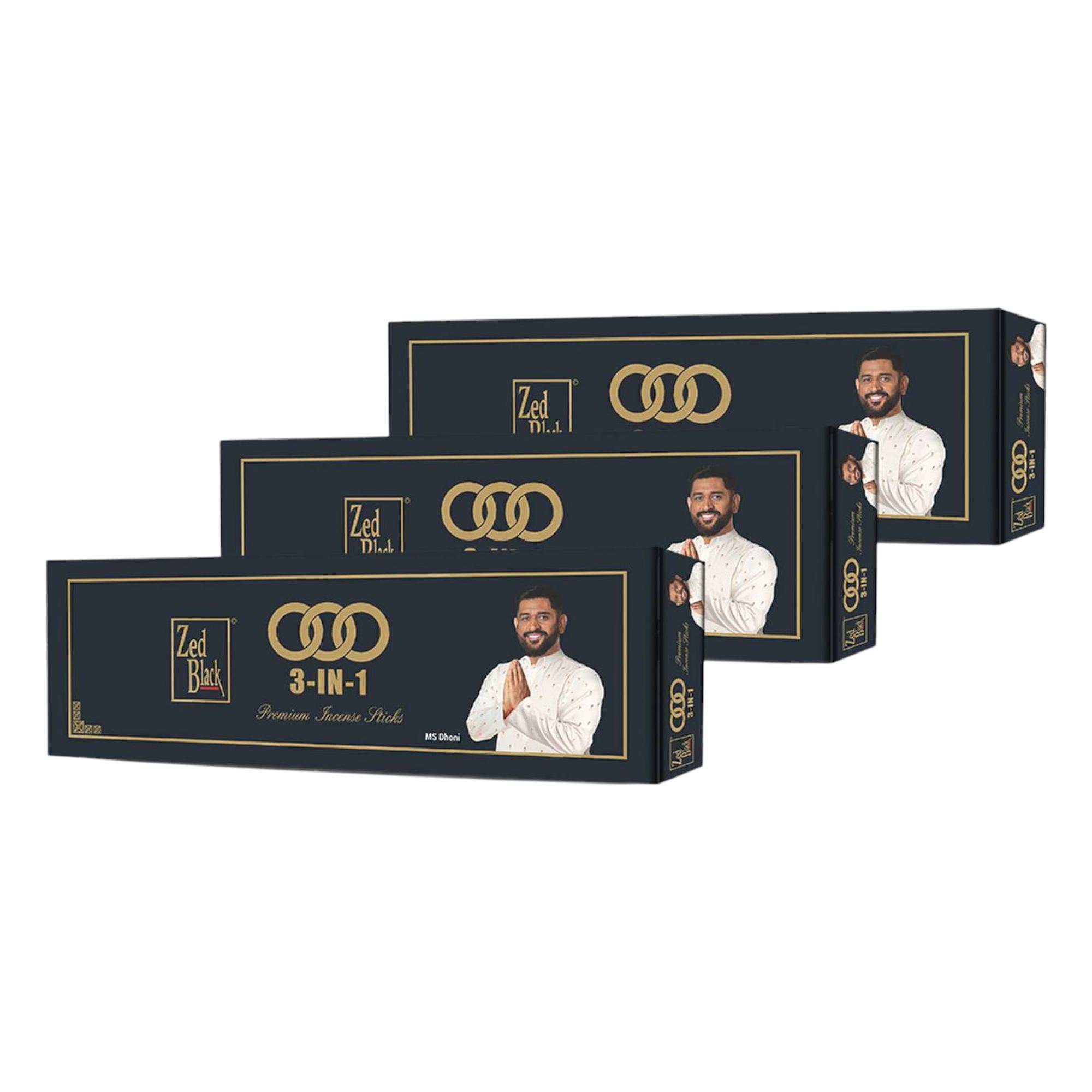 

Zed Black 3 в 1 Ежемесячный набор Благовония Упаковка из 3 Ароматические палочки с длительным ароматом для дома и медитации