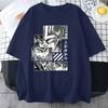 Anime Graphic Printed T-Shirt Men's Outdoor Street Cool Round Neck Short Sleeve Shirt Anime Harajuku T-Shirt Summer Sport Shirt