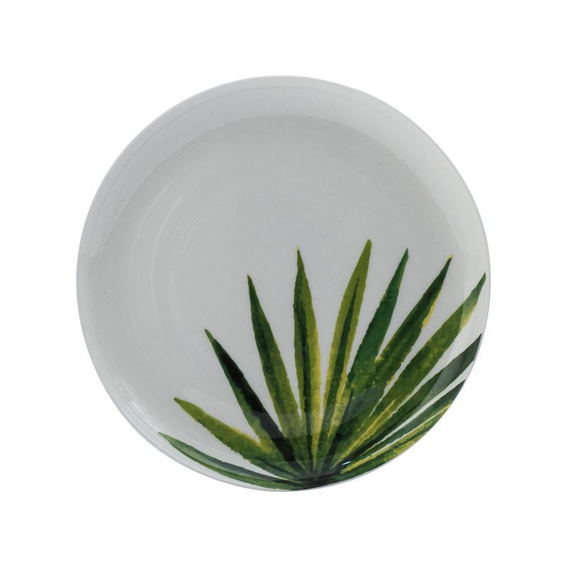 Bone China Plant 8-inch Ceramic Plate Breakfast Inventory Heart Fruit Plate Main Course Tableware Kitchen Kitchen Utensils