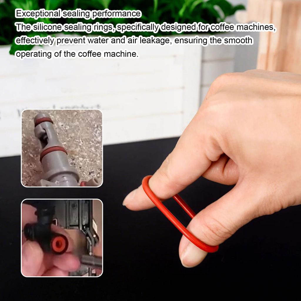 12PCS Silicone O Ring Seals Maintenance Set for Coffee Machine Silicone O Ring Repair Kit Coffee Maker Seal Gaskets with Tools