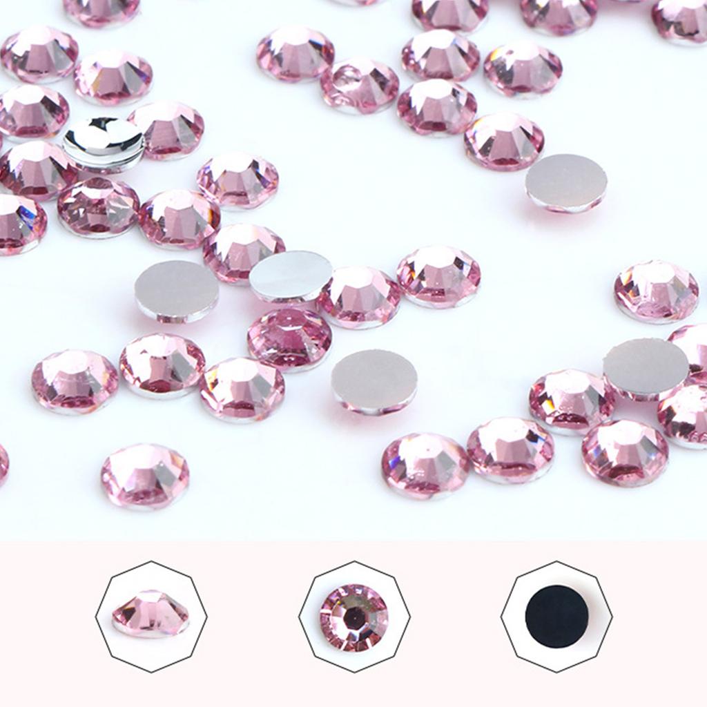 Glänzende Nagel-Strasssteine, runde Strasssteine mit flacher Rückseite, für DIY-Schmuck, Basteln, Nagelkunst-Dekorationen