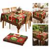 Christmas Tablecloth with Cute Pattern Print, Festive Holiday Party Decoration Table Cover
