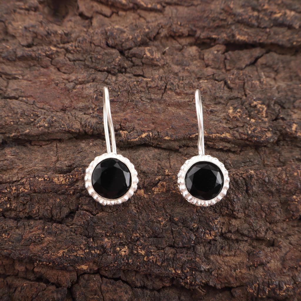 Bijuterii cu Onix Negru, Cercei din Argint Sterling Masiv 925, Bijuterii Handmade cu Pietre Prețioase, Cadouri Pentru Soție Cercei Noi